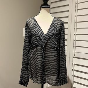 ARITZIA BABATON  Zebra Print Blouse size M